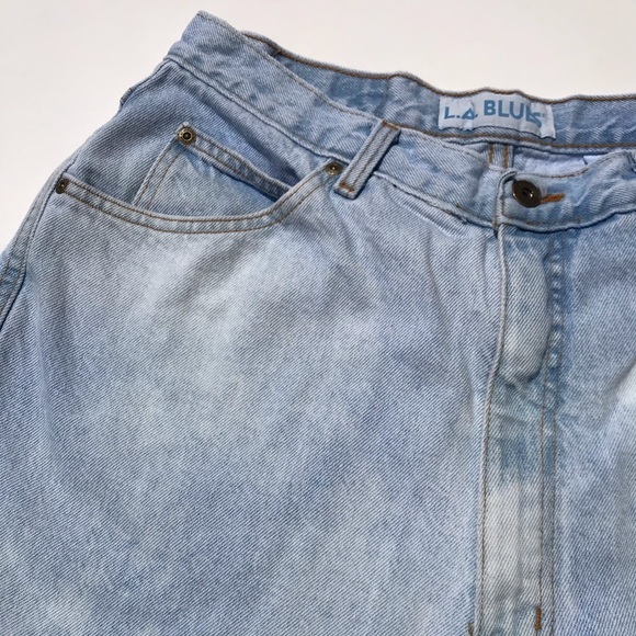 Vintage 90s High Waist Jean Shorts Cut off Large - Picture 4 of 9